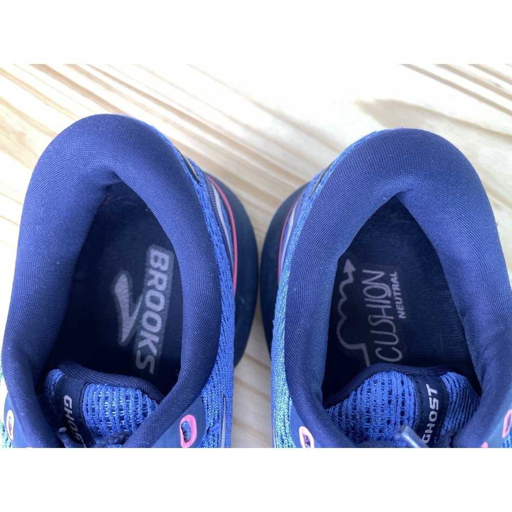 Brooks Ghost 15 1203801B469 Women's 7.5 Running Shoes Blue Peacoat Pink Sneakers - Picture 9 of 14